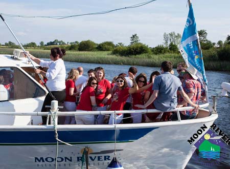 Onboard the Moon River luxury cruiser